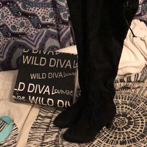 Black Thigh High Boots